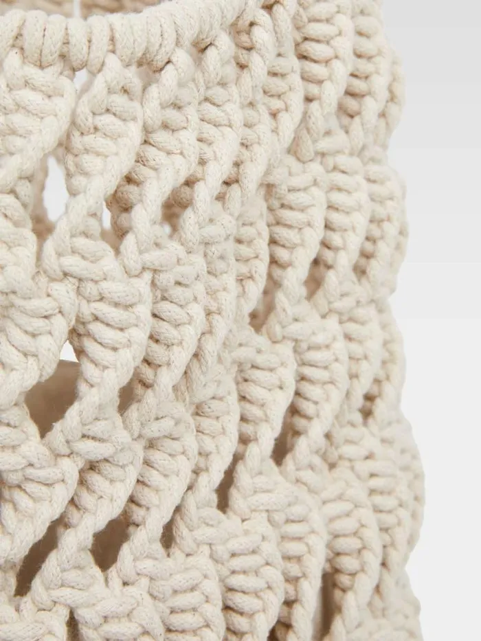 French Connection Macrame Bag Ecru Women Bags and Purses