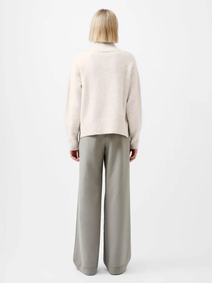 French Connection Maddox Half Zip Jumper Oatmeal Mel Women Jumpers and Cardigans