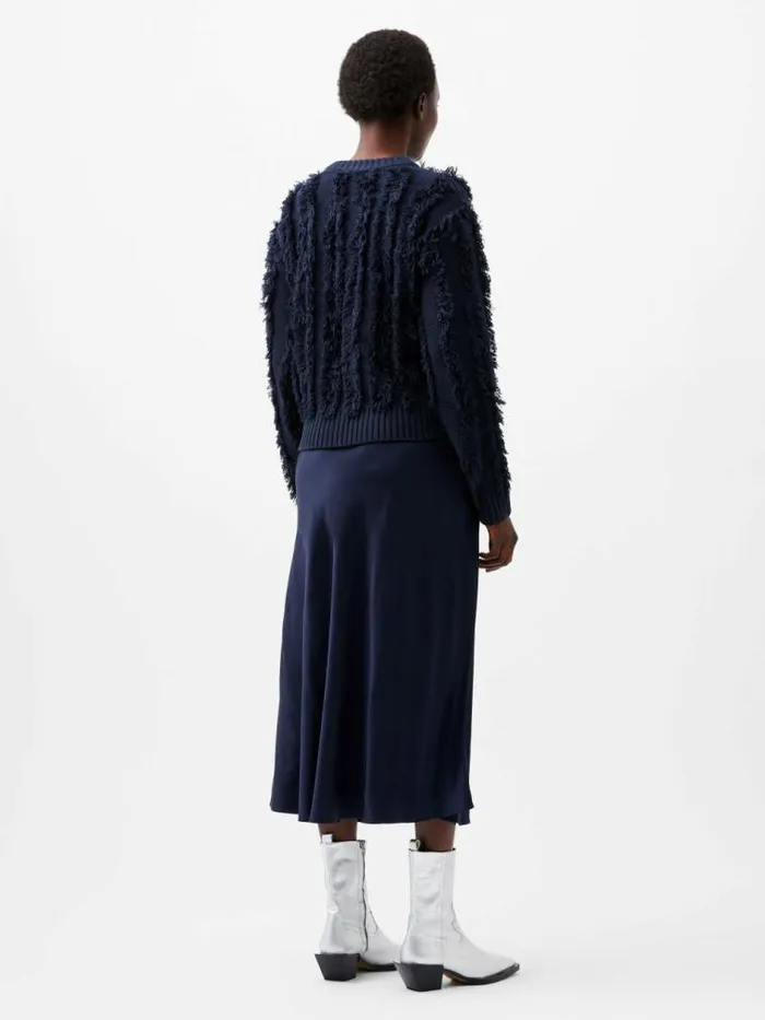 French Connection Malika Fringed Jumper Marine Women Jumpers and Cardigans