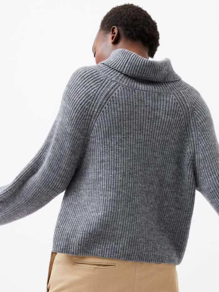 French Connection Mersai Roll Neck Jumper Stone Grey Mel Women Jumpers and Cardigans
