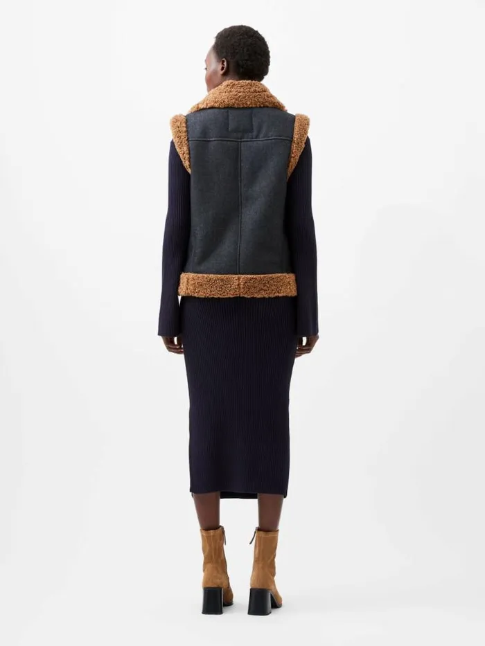 French Connection Mery Denim Gilet Indigo Women Coats and Jackets