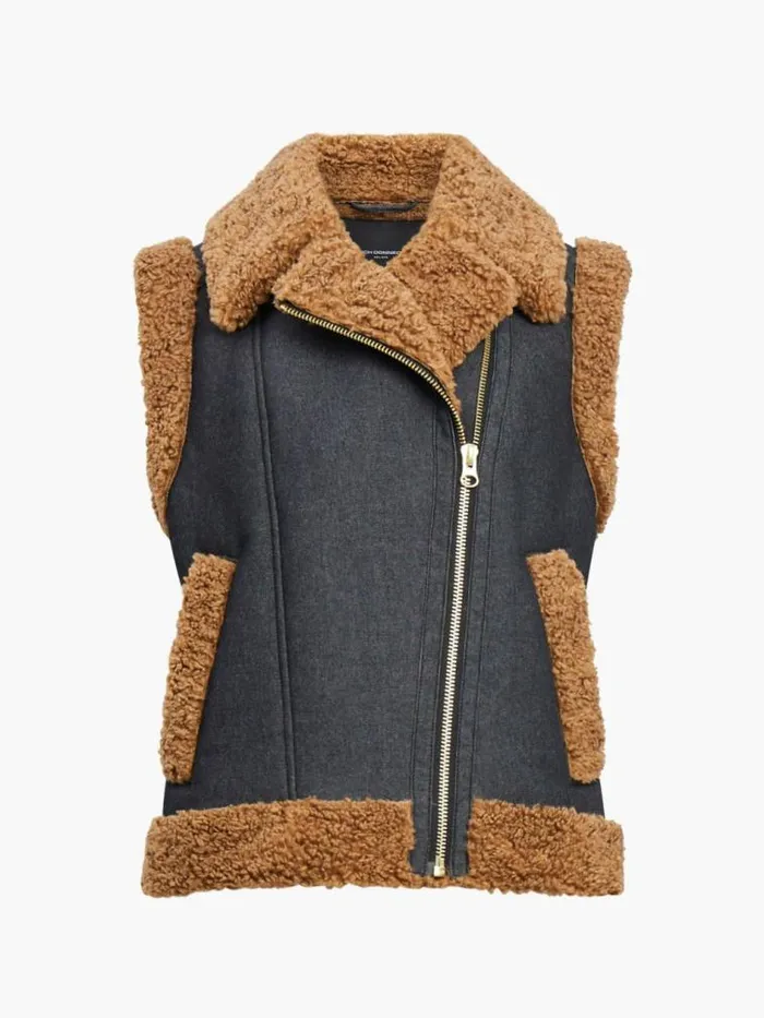 French Connection Mery Denim Gilet Indigo Women Coats and Jackets
