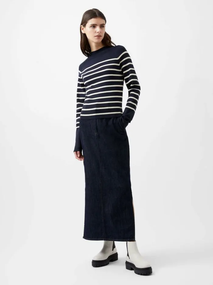 French Connection Milena Striped Jumper Marineclassic Cream Women Jumpers and Cardigans