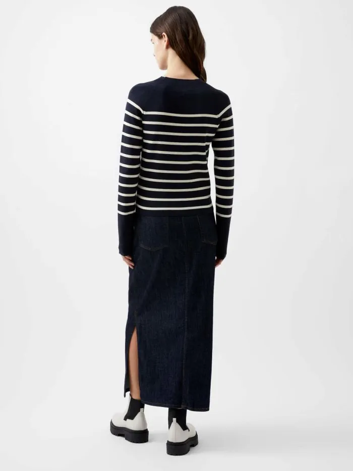 French Connection Milena Striped Jumper Marineclassic Cream Women Jumpers and Cardigans