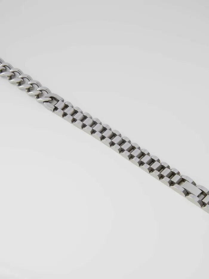 French Connection Mixed Chain Bracelet Silver Women Jewellery