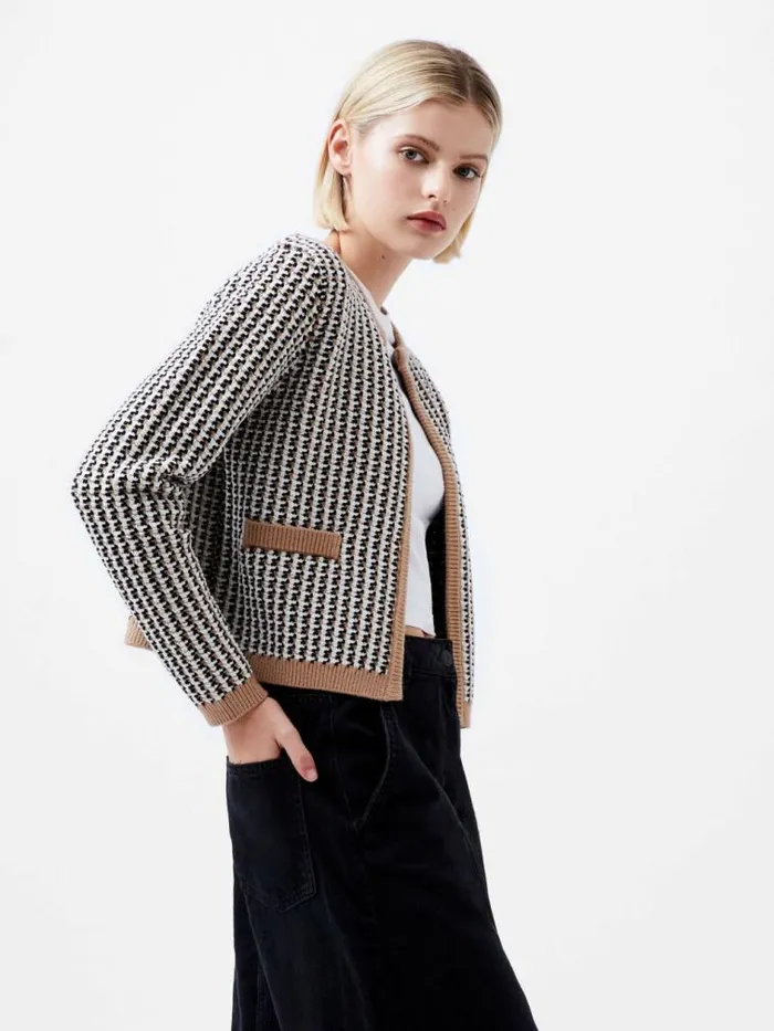 French Connection Noar Cardigan Oatmeal Melcl Cream Women Jumpers and Cardigans French Connection Noar Cardigan Oatmeal Melcl Cream Women Jumpers and Cardigans