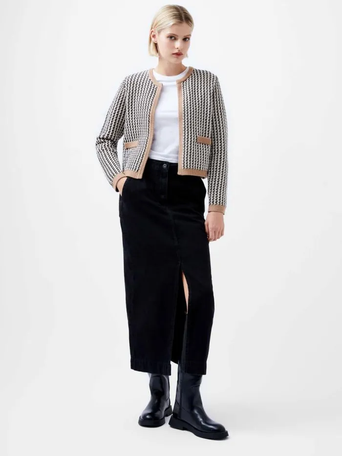 French Connection Noar Cardigan Oatmeal Melcl Cream Women Jumpers and Cardigans