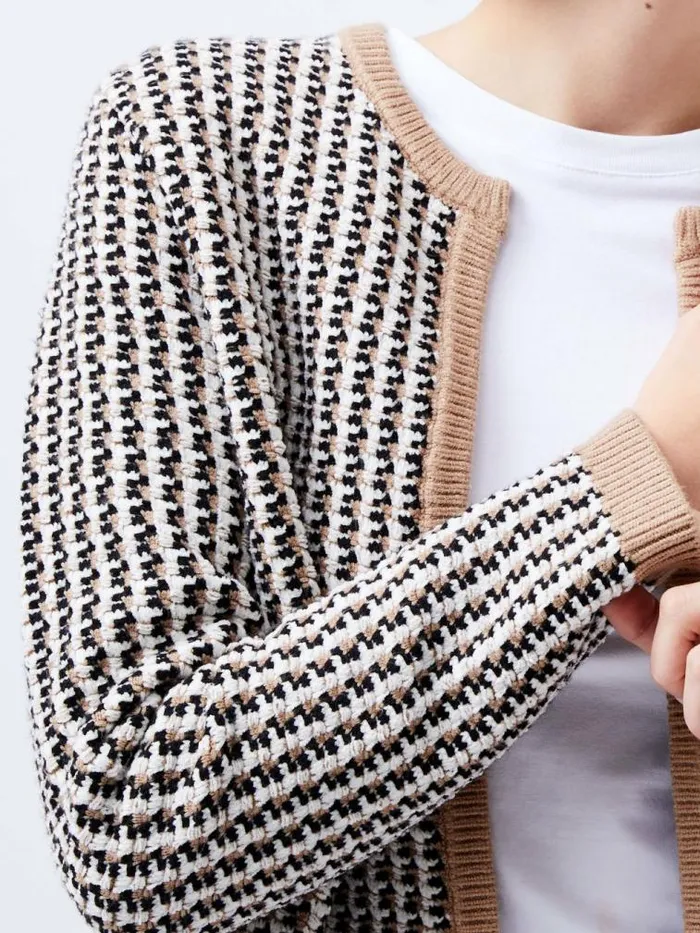 French Connection Noar Cardigan Oatmeal Melcl Cream Women Jumpers and Cardigans