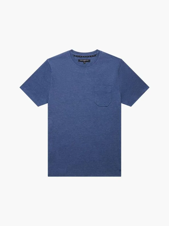 French Connection Organic Pocket TShirt Indigo Mel Men TShirts and Polo Shirts