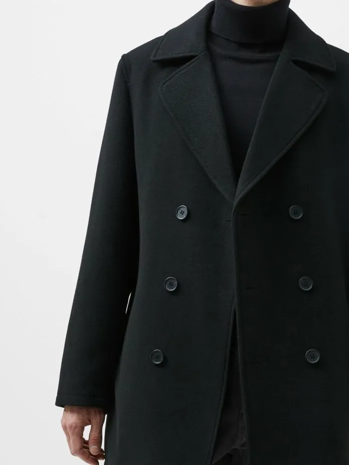 French Connection Pea Coat Black Men Coats and Jackets