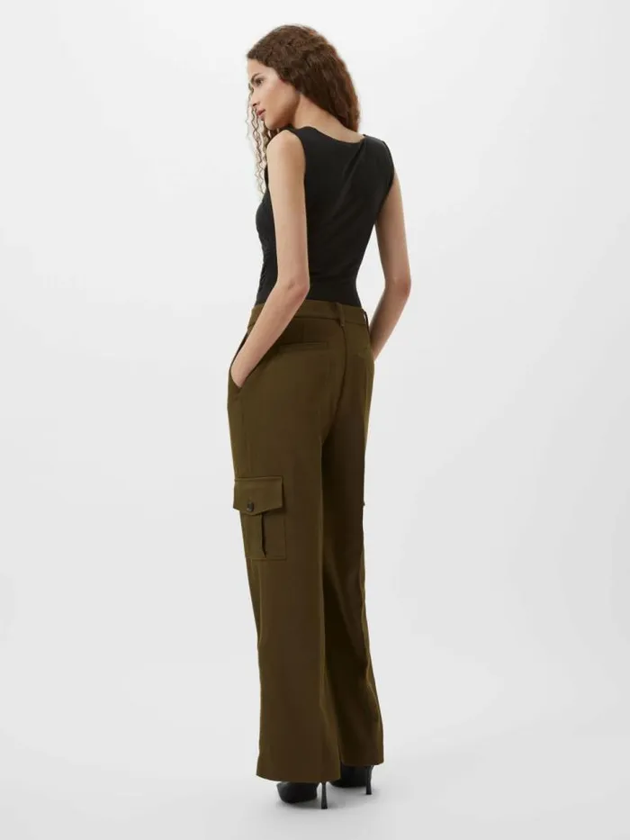 French Connection Rallie Gathered Asymmetric Bodysuit Black Women Tops