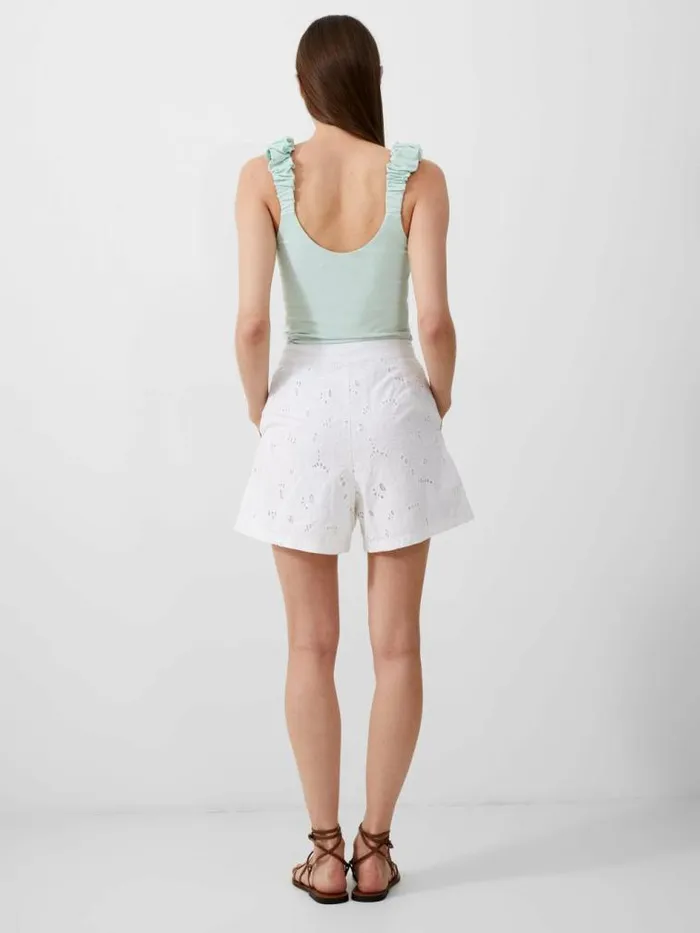French Connection Rallie Gwyneth Mix Top Subtle Green Women Tops