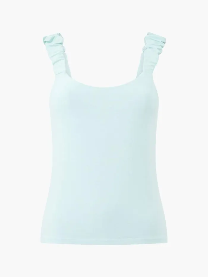French Connection Rallie Gwyneth Mix Top Subtle Green Women Tops