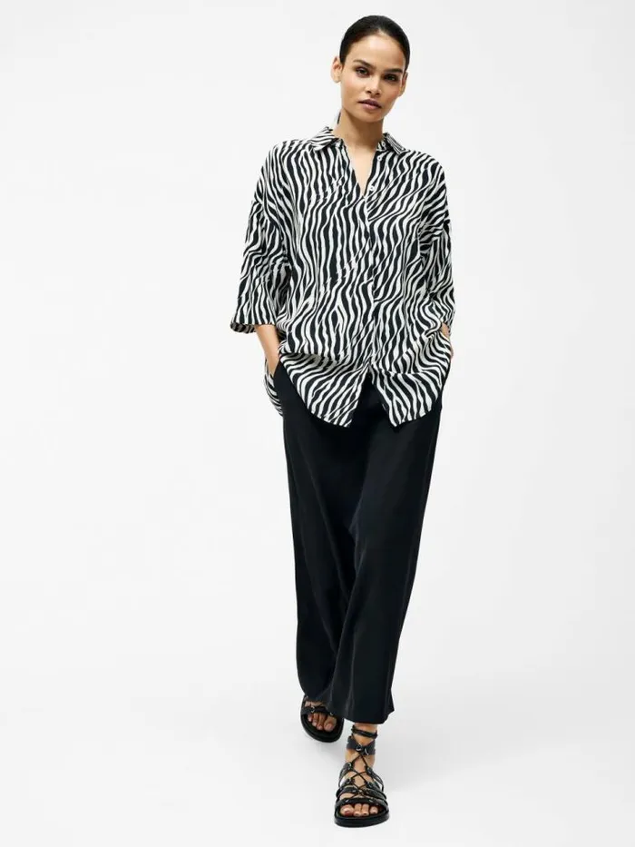 French Connection Seine Shirt Blackclassic Cream Women Tops