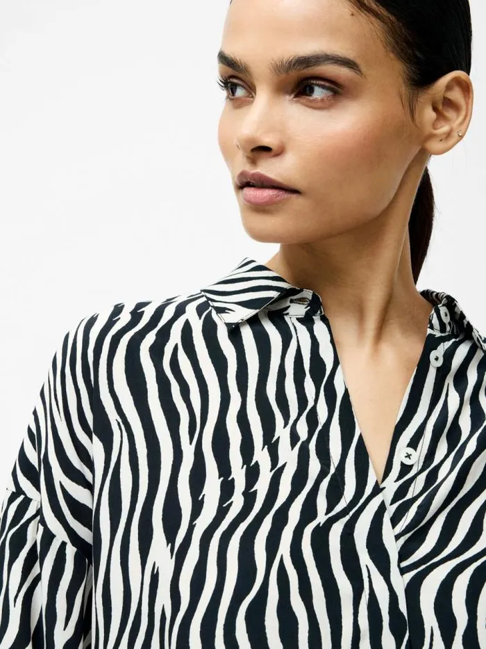 French Connection Seine Shirt Blackclassic Cream Women Tops