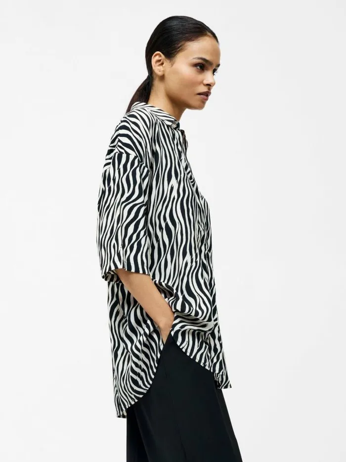 French Connection Seine Shirt Blackclassic Cream Women Tops