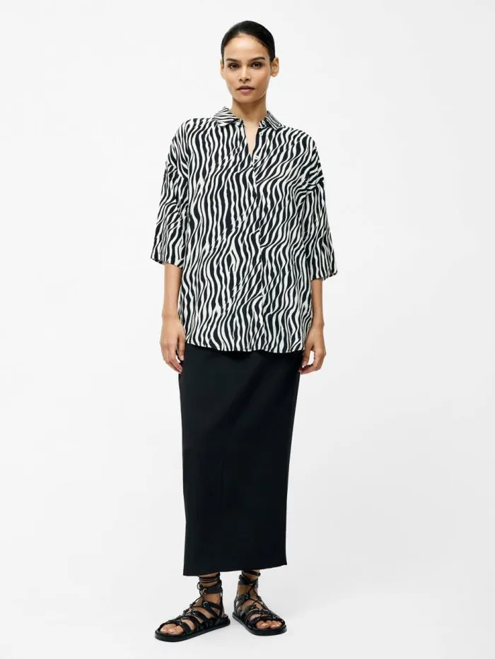 French Connection Seine Shirt Blackclassic Cream Women Tops