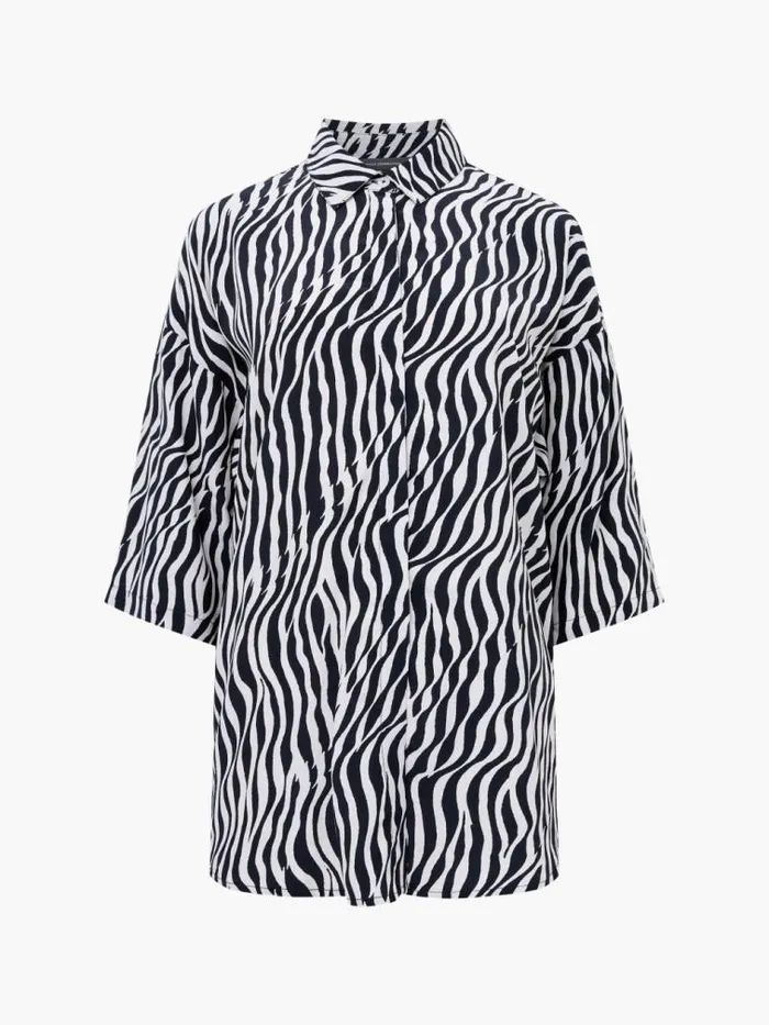 French Connection Seine Shirt Blackclassic Cream Women Tops