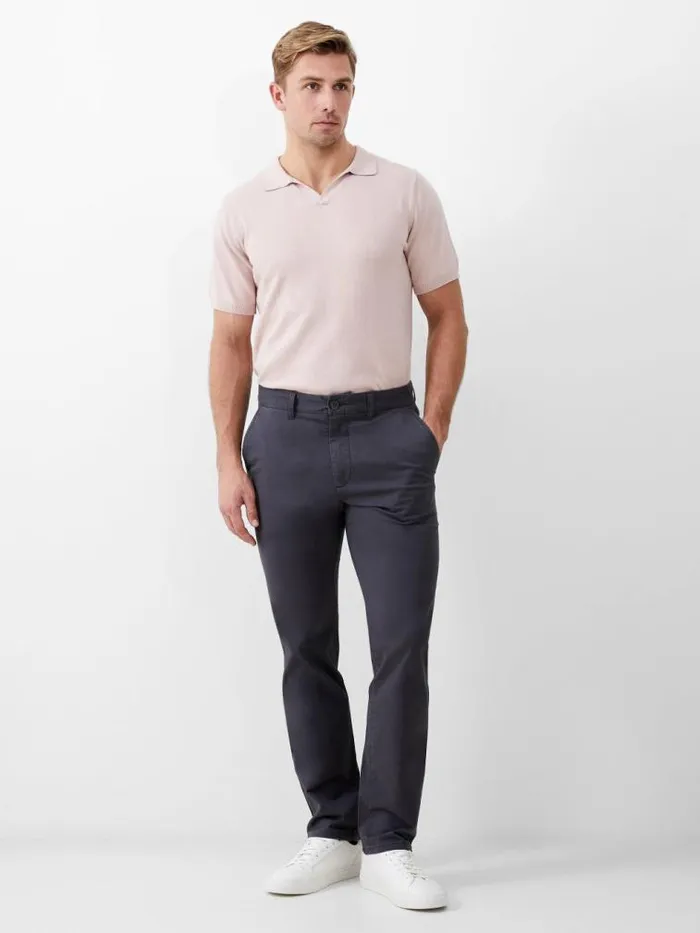 French Connection Stretch Chino Trousers Charcoal Men Trousers