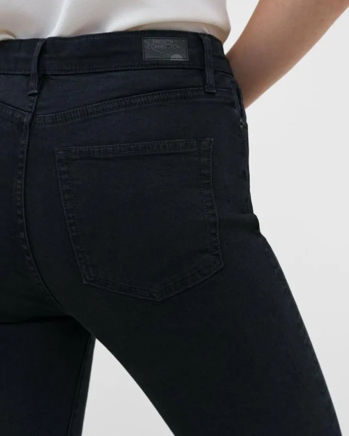 French Connection Stretch Denim Cigarette Fit High Waisted Jeans 34 Inch Black Women Trousers