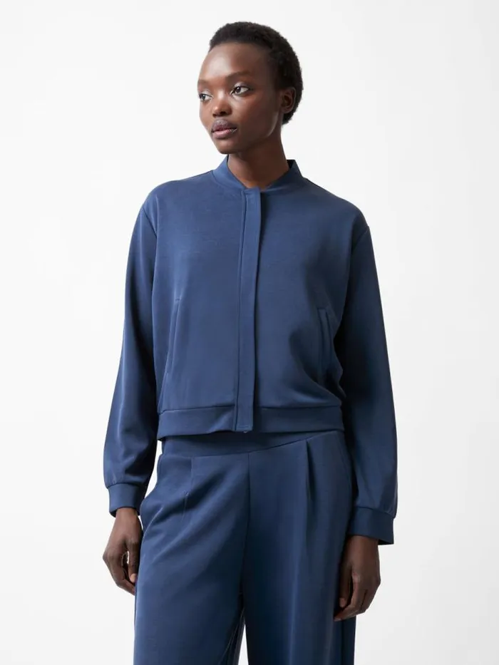 French Connection Wren Zip Through Bomber Jacket Midnight Blue Women Coats and Jackets French Connection Wren Zip Through Bomber Jacket Midnight Blue Women Coats and Jackets