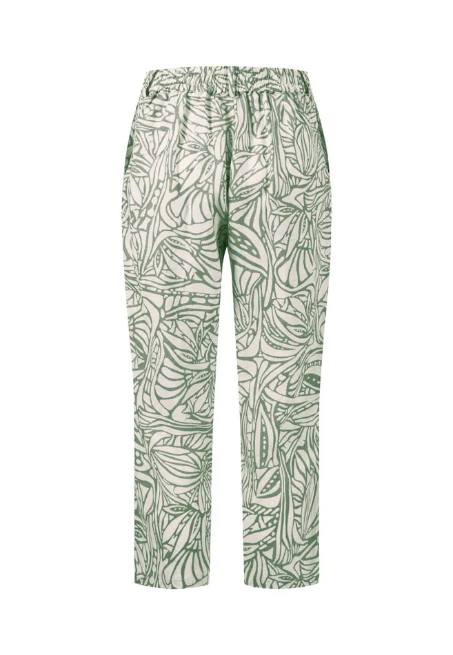 FYNCHHATTON 78 Linen Pants With Botanical Print Safari Beigereed Green Women Pants FYNCHHATTON 78 Linen Pants With Botanical Print Safari Beigereed Green Women Pants