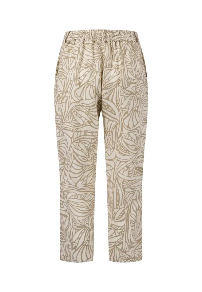 FYNCHHATTON 78 Linen Pants With Botanical Print Safari Beigereed Green Women Pants FYNCHHATTON 78 Linen Pants With Botanical Print Safari Beigereed Green Women Pants