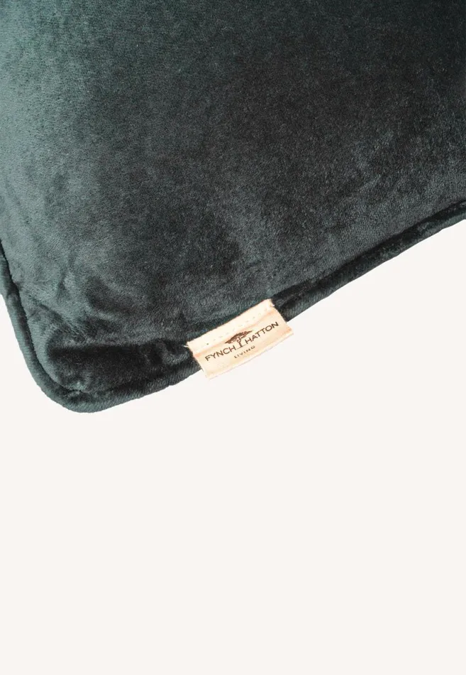 FYNCHHATTON Amani Velvet Pillow With Monochrome Piping Conifer Living Home Accessories
