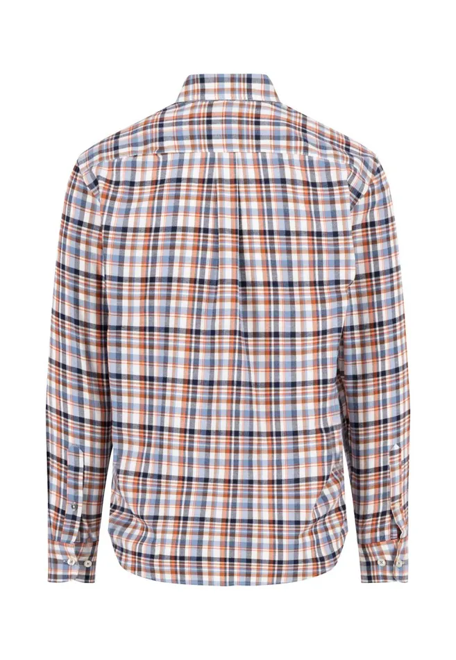 FYNCHHATTON Checked Shirt Made Of Fine Cotton Winter Whitenavyflame Men Shirts FYNCHHATTON Checked Shirt Made Of Fine Cotton Winter Whitenavyflame Men Shirts