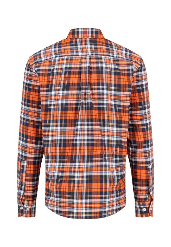 FYNCHHATTON Checked Shirt Made Of Fine Cotton Winter Whitenavyflame Men Shirts FYNCHHATTON Checked Shirt Made Of Fine Cotton Winter Whitenavyflame Men Shirts