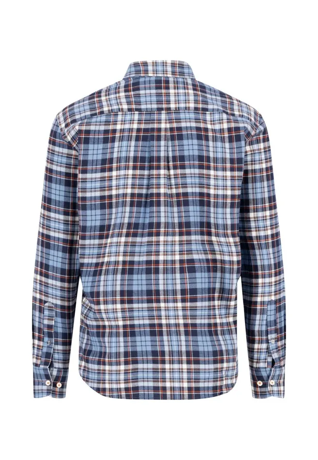 FYNCHHATTON Checked Shirt Made Of Fine Cotton Winter Whitenavyflame Men Shirts FYNCHHATTON Checked Shirt Made Of Fine Cotton Winter Whitenavyflame Men Shirts