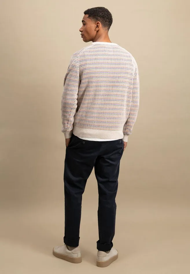 FYNCHHATTON Cotton Knitting Sweater With Stripes New Offwhite Men Sweater