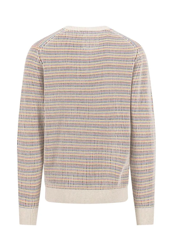 FYNCHHATTON Cotton Knitting Sweater With Stripes New Offwhite Men Sweater