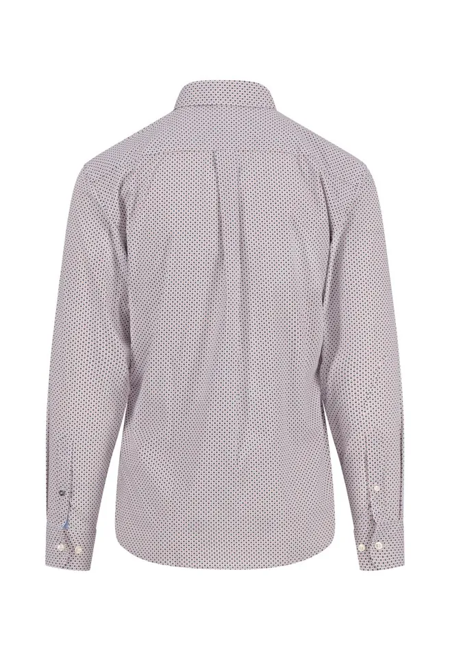 FYNCHHATTON Cotton Shirt With A Point Look Cloud Bluenavywhitehazel Men Shirts