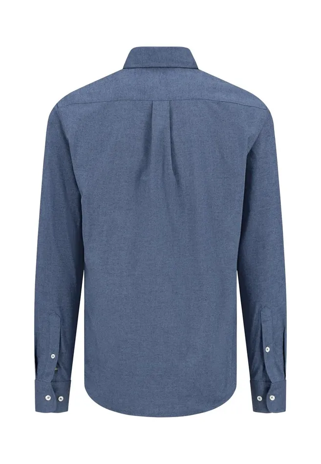 FYNCHHATTON Cotton Shirt With Buttondown Collar Cloud Bluenavycharcoal Men Shirts