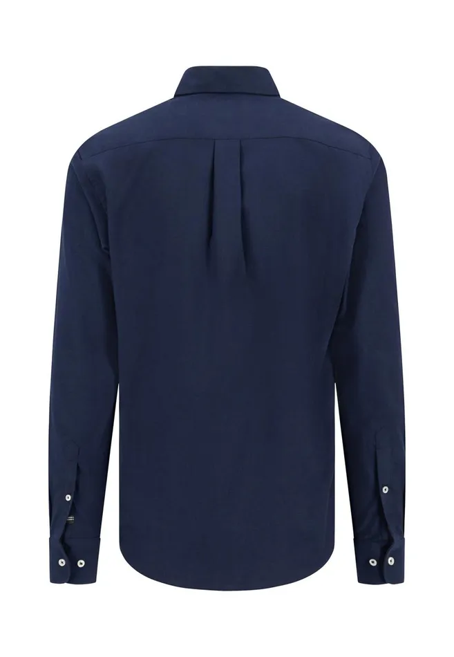 FYNCHHATTON Cotton Shirt With Buttondown Collar Cloud Bluenavycharcoal Men Shirts