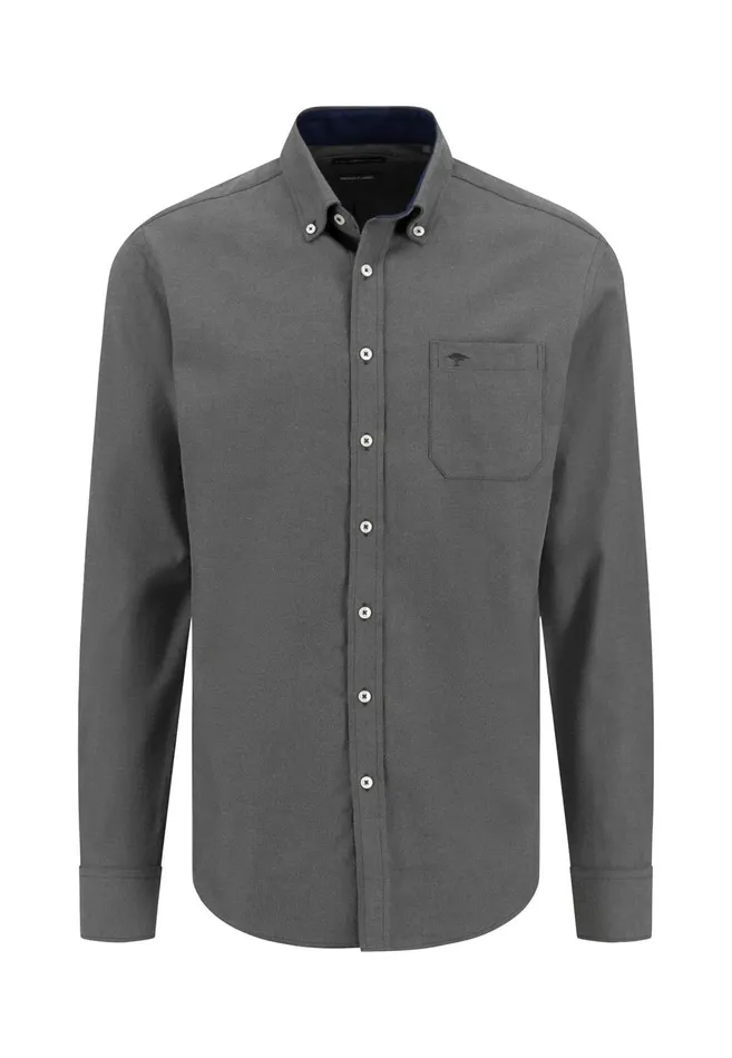 FYNCHHATTON Cotton Shirt With Buttondown Collar Cloud Bluenavycharcoal Men Shirts