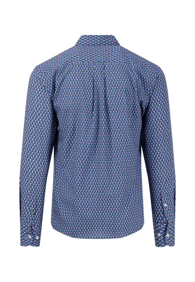 FYNCHHATTON Cotton Shirt With Floral Print Rustvibrant Bluelight Khaki Men Shirts
