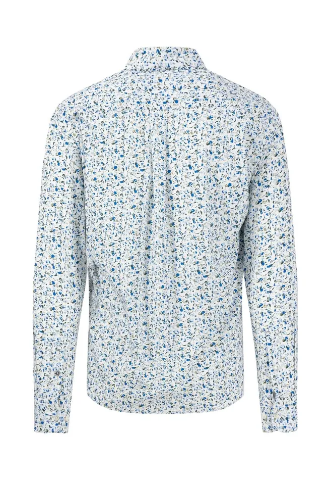 FYNCHHATTON Cotton Shirt With Floral Print Rustvibrant Bluelight Khaki Men Shirts