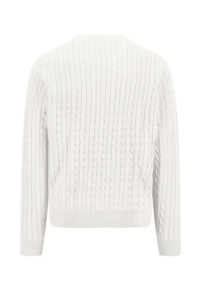 FYNCHHATTON Cotton Sweater With A Cable Knit Pattern Poppy Redstrong Bluenew Offwhiteturf Greennavy Men Sweater