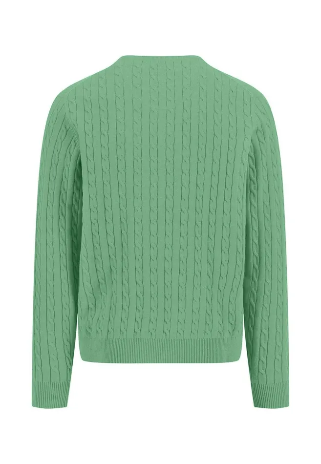 FYNCHHATTON Cotton Sweater With A Cable Knit Pattern Poppy Redstrong Bluenew Offwhiteturf Greennavy Men Sweater