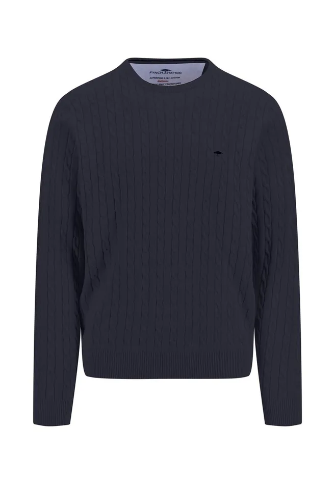 FYNCHHATTON Cotton Sweater With A Cable Knit Pattern Poppy Redstrong Bluenew Offwhiteturf Greennavy Men Sweater