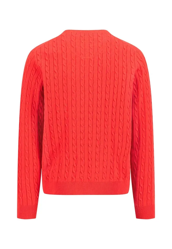 FYNCHHATTON Cotton Sweater With A Cable Knit Pattern Poppy Redstrong Bluenew Offwhiteturf Greennavy Men Sweater