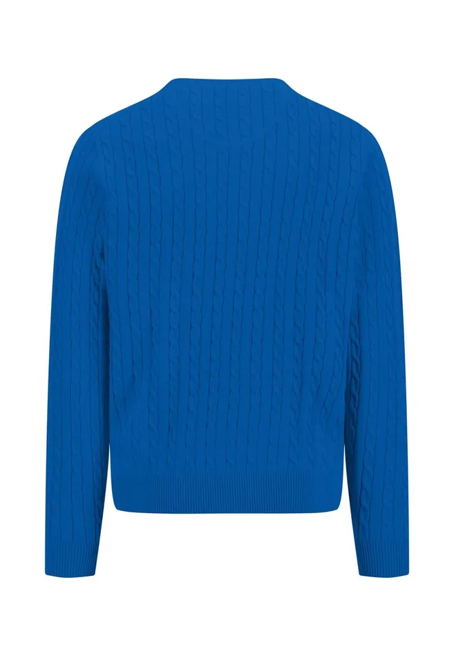 FYNCHHATTON Cotton Sweater With A Cable Knit Pattern Poppy Redstrong Bluenew Offwhiteturf Greennavy Men Sweater