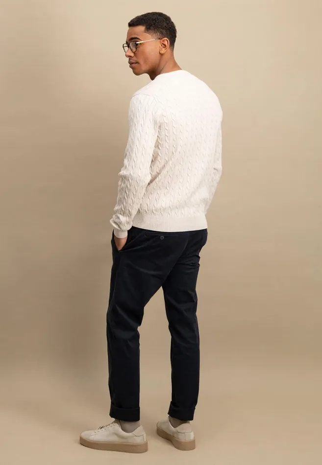 FYNCHHATTON Cotton Sweater With A Cable Knit Pattern Poppy Redstrong Bluenew Offwhiteturf Greennavy Men Sweater