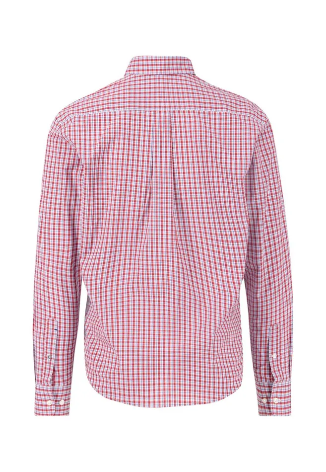 FYNCHHATTON Finely Checked Shirt With A Logodail Summer Breezepoppy Red Men Shirts
