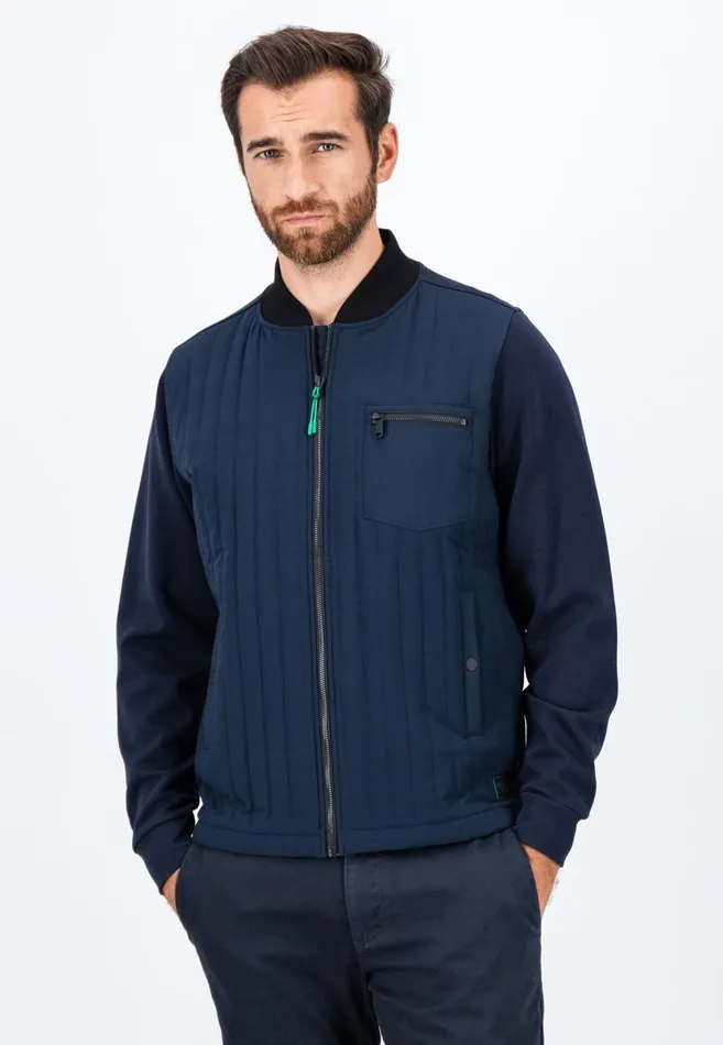 FYNCHHATTON Hybrid Jacket With Button Pockets Navy Men Cardigan