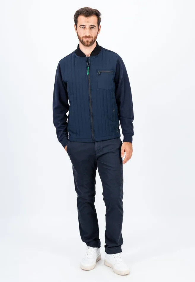 FYNCHHATTON Hybrid Jacket With Button Pockets Navy Men Cardigan