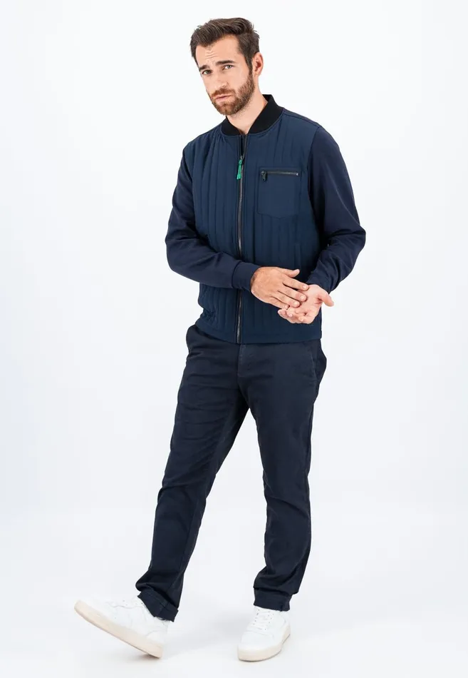 FYNCHHATTON Hybrid Jacket With Button Pockets Navy Men Cardigan