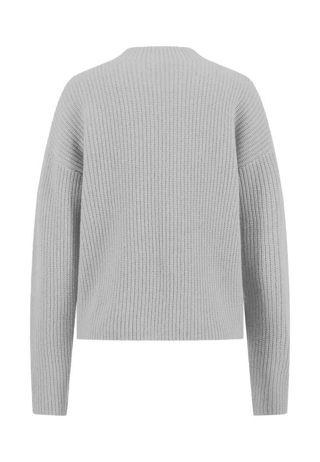 FYNCHHATTON Knitting Sweater Made Of Wool With A Stand up Collar Mauve Rosemodern Plumsilver Gray Women Sweater